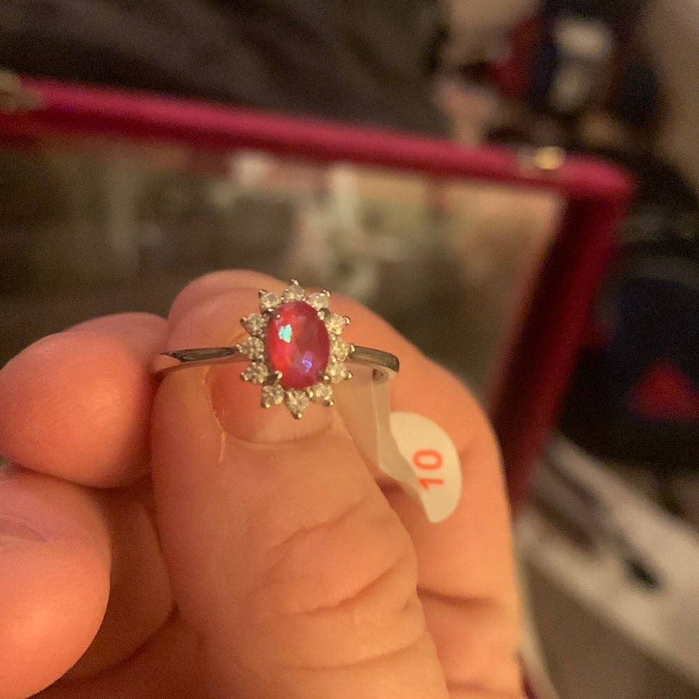 Brand new never worn !!!Sterling silver .925 ring with Pink Sapphire stone/ Sz10